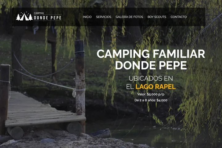 Sitio web campingdondepepe.cl