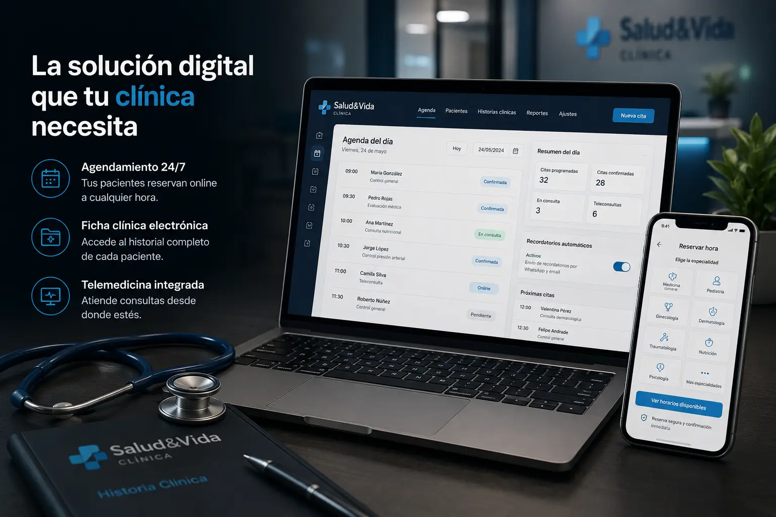Página web y sistema para clínicas