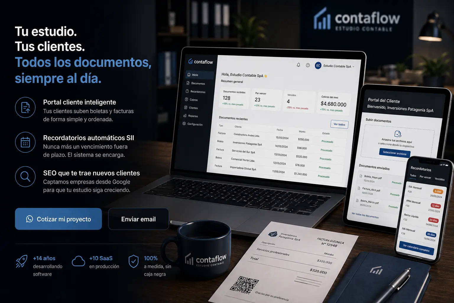 Página web y sistema para estudios contables